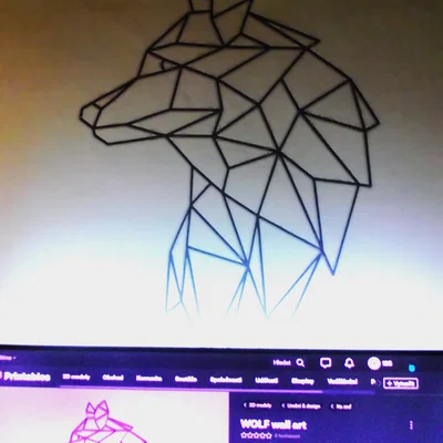 Tranh treo tường 3D hình sói Geometric - WOLF wall art