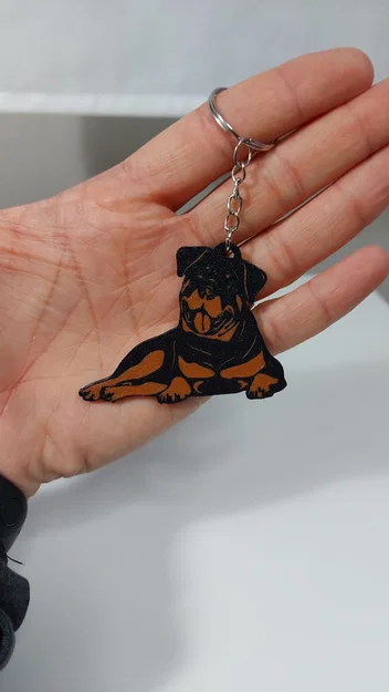 Mẫu in 3D móc khóa chó Rottweiler độc đáo cho người yêu cún - Image 1