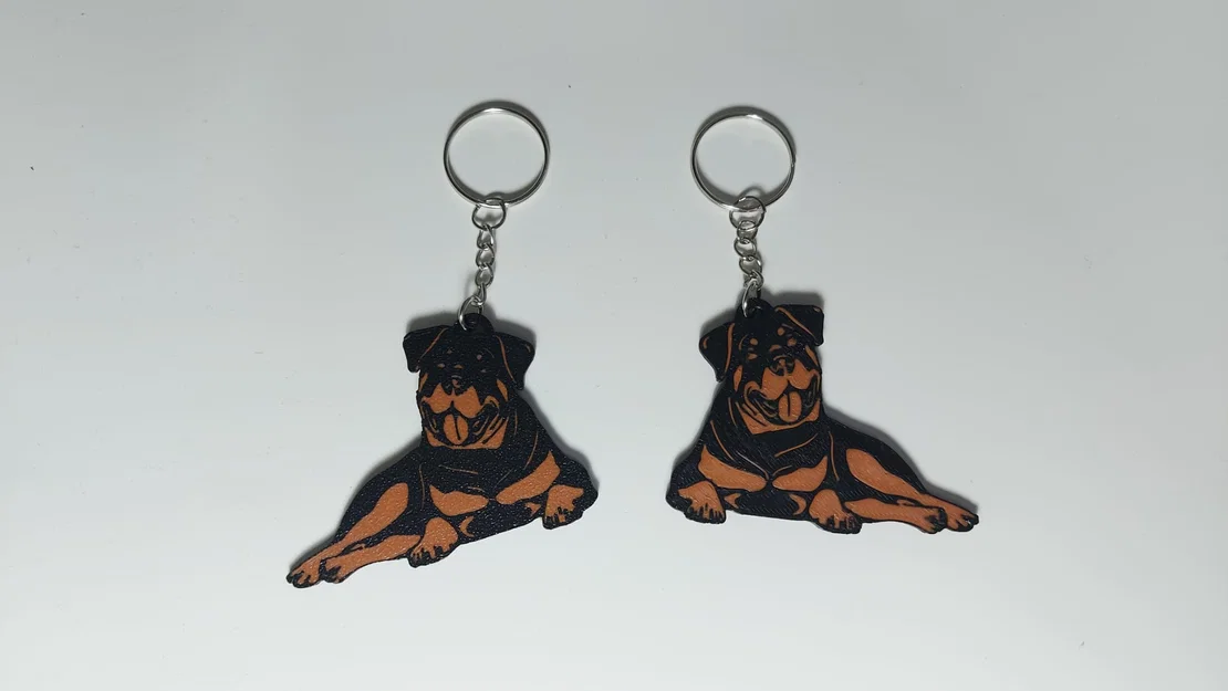 Mẫu in 3D móc khóa chó Rottweiler độc đáo cho người yêu cún - Image 2