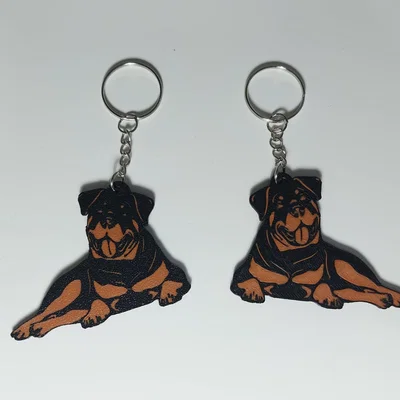 Mẫu in 3D móc khóa chó Rottweiler độc đáo cho người yêu cún