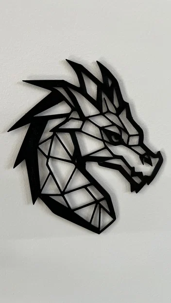 Mô hình tranh treo tường hình đầu Rồng phong cách Geometric độc đáo - Image 1