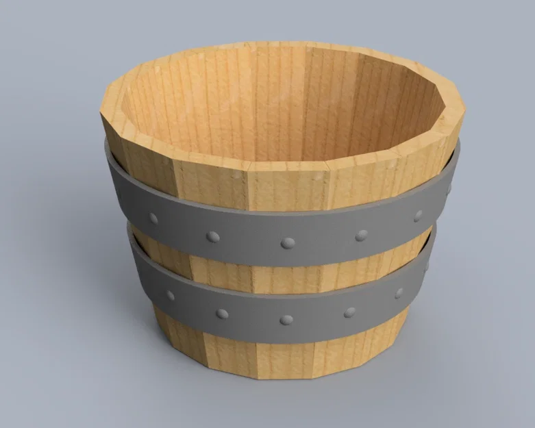 Chậu cây cảnh mini hình thùng gỗ Bucket-Pot - Mẫu in 3D đẹp mắt - Image 1