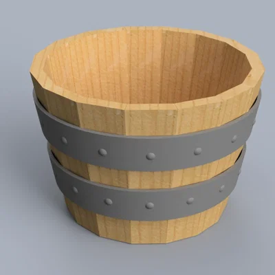 Chậu cây cảnh mini hình thùng gỗ Bucket-Pot - Mẫu in 3D đẹp mắt