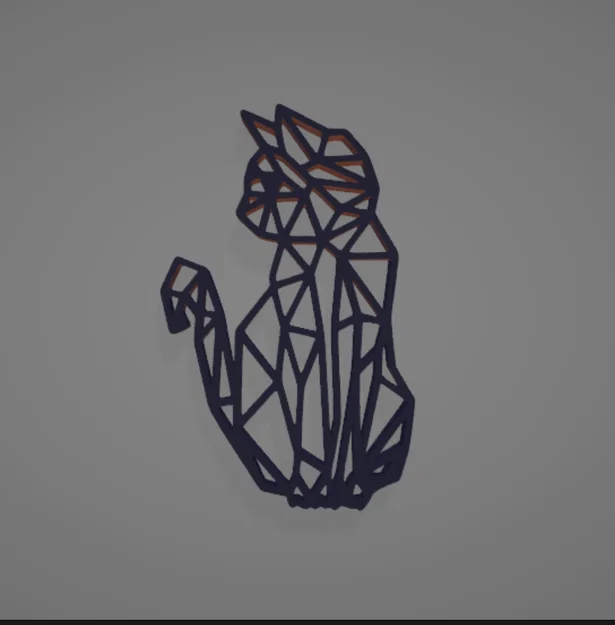 Tranh treo tường 3D hình mèo phong cách Geometric tối giản - Image 2