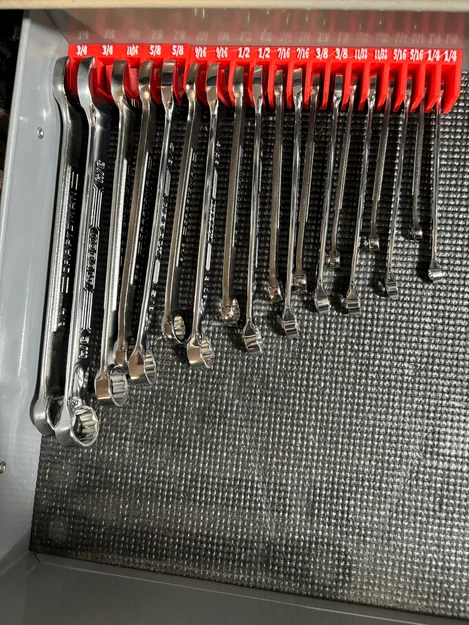 Khay sắp xếp cờ lê SAE (Combination Wrench Organizer) in 3D - Image 1