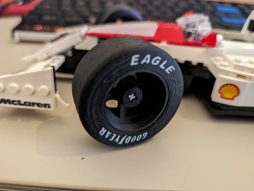 Lốp/mâm chân thật cho LEGO 10330 McLaren Senna F1 – chữ phẳng 2 màu - Image 1