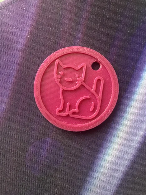 Móc khóa hình chú mèo tròn in 3D nhỏ xinh - Image 1