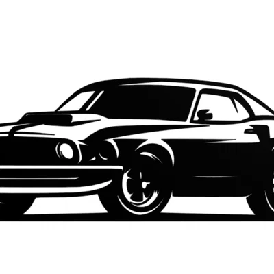 Mô hình treo tường Ford Mustang - Thiết kế 2D đơn giản, cực chất