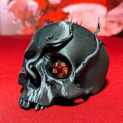 Kệ trưng bày xúc xắc hình sọ – Tưởng niệm nhân vật TTRPG