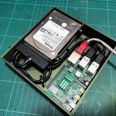 NAS Raspberry Pi gắn 2 HDD kèm điều khiển quạt
