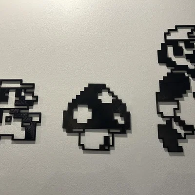 Mô hình trang trí treo tường NES Mario (pixel art) cực đẹp