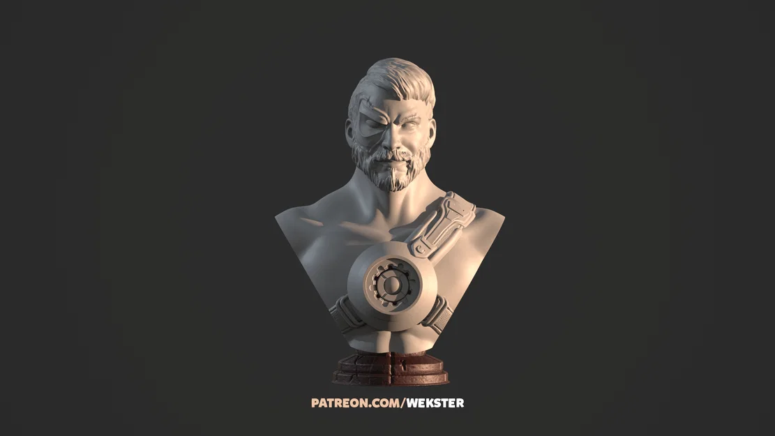 Mô hình 3D tượng bán thân Kano - Mortal Kombat cực ngầu - Image 3