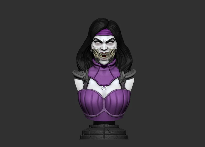 Tượng bán thân Mileena Mortal Kombat - Mô hình 3D sắc nét - Image 1