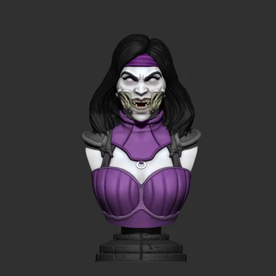 Tượng bán thân Mileena Mortal Kombat - Mô hình 3D sắc nét