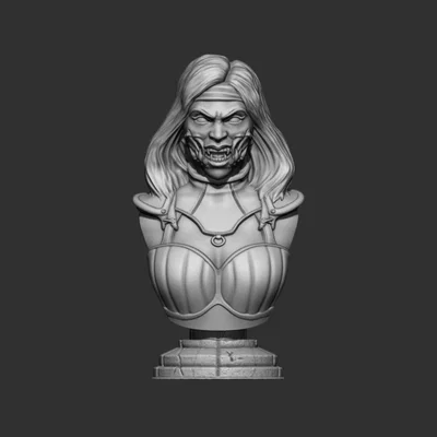 Tượng bán thân Mileena Mortal Kombat - Mô hình 3D sắc nét
