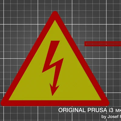 Mẫu Biển Cảnh Báo Điện Áp Cao ISO 7010 W012 In 3D Đa Màu