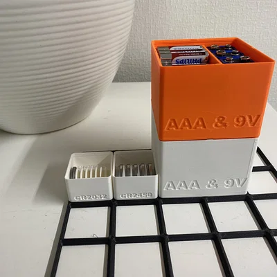Khay Gridfinity cho 45 pin AAA và 4 pin 9V