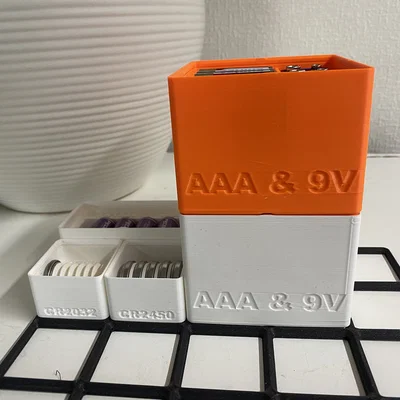 Khay Gridfinity cho 45 pin AAA và 4 pin 9V