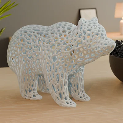 Voronoi Bear – Gấu hoạ tiết Voronoi trang trí hiện đại