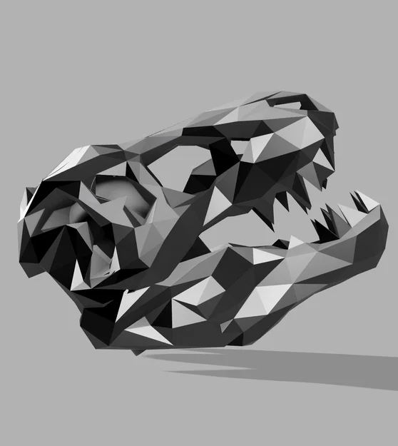 Nắp Hitch Cover Low poly đầu lâu T‑Rex - Image 1