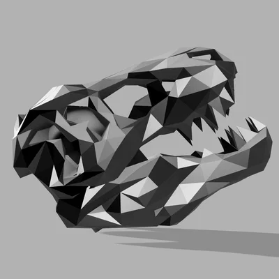 Nắp Hitch Cover Low poly đầu lâu T‑Rex