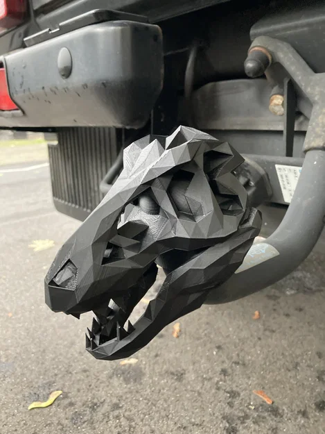 Nắp Hitch Cover Low poly đầu lâu T‑Rex - Image 4