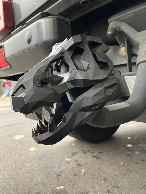 Nắp Hitch Cover Low poly đầu lâu T‑Rex - Image 5