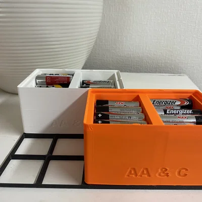 Khay Gridfinity cho pin AA và/hoặc pin C