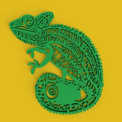 Mô hình tắc kè hoa 2D trang trí tường độc đáo (Chameleon Wall Art)
