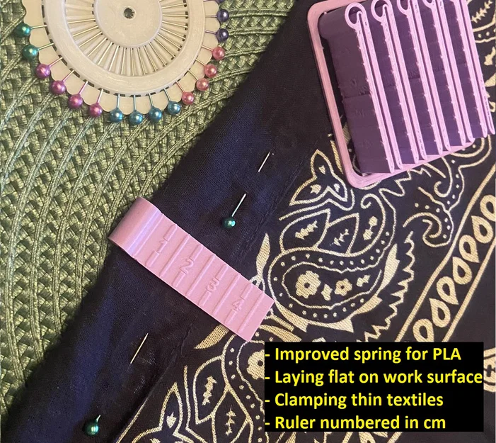 Kẹp gấp cải tiến có thước đo (cm) cho vải/textile - Image 1