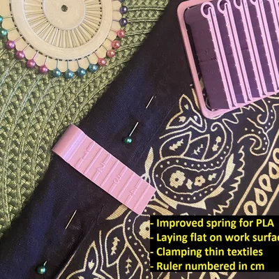Kẹp gấp cải tiến có thước đo (cm) cho vải/textile