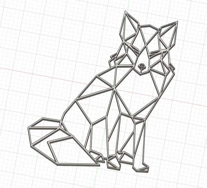 Tranh treo tường cáo hình học (Geometrical Fox Wall Art) - Mẫu in 3D - Image 1