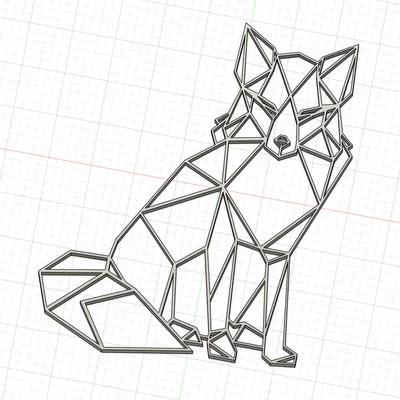 Tranh treo tường cáo hình học (Geometrical Fox Wall Art) - Mẫu in 3D