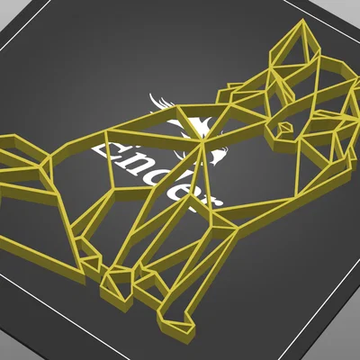 Tranh treo tường cáo hình học (Geometrical Fox Wall Art) - Mẫu in 3D