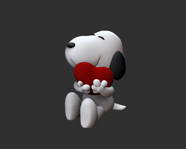 Mô hình 3D Snoopy ôm trái tim làm quà tặng tình yêu cực dễ thương - Image 1