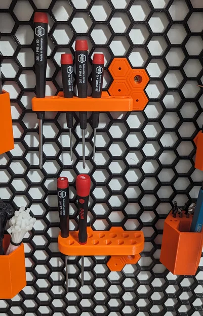 Giá treo tua vít Wiha cho bảng Honeycomb Storage Wall - File in 3D - Image 2