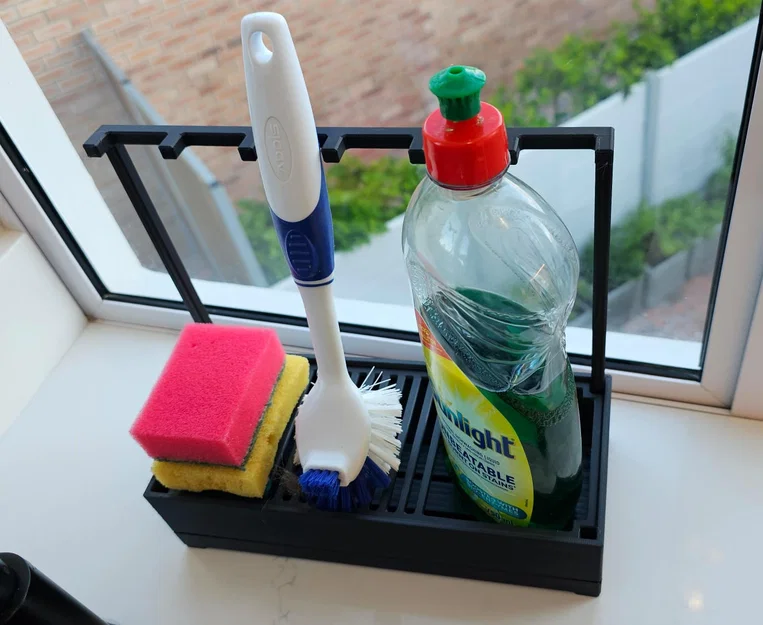 Khay caddy bồn rửa bếp dạng module [BẢN SỬA] (cadquery parametric) - Image 1