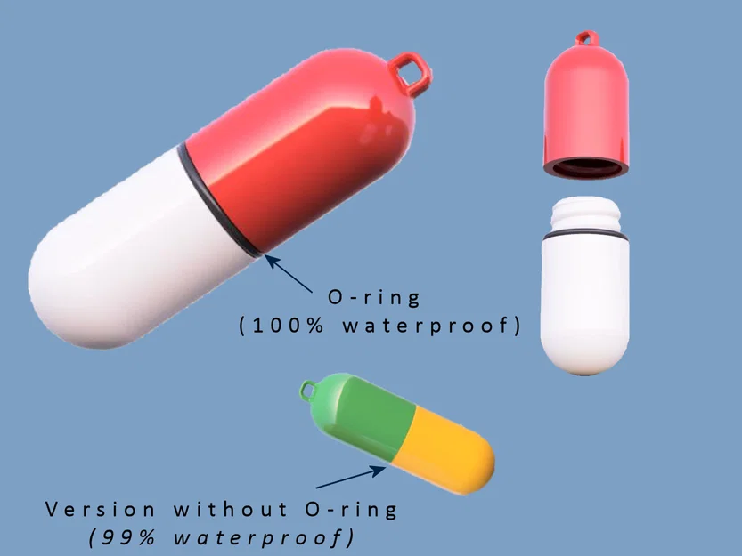 Viên nang đựng thuốc vặn ren (hộp chống nước) - Screwable Pill Capsule - Image 1