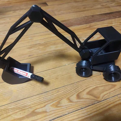 Mô hình xe xúc đất 3D Big Excavator Bagger lắp ráp độc đáo cho bé