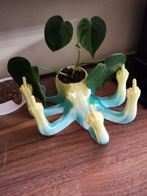 Chậu cây Bạch tuộc Rude Octopus Planter độc đáo - File in 3D - Image 1