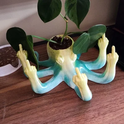 Chậu cây Bạch tuộc Rude Octopus Planter độc đáo - File in 3D