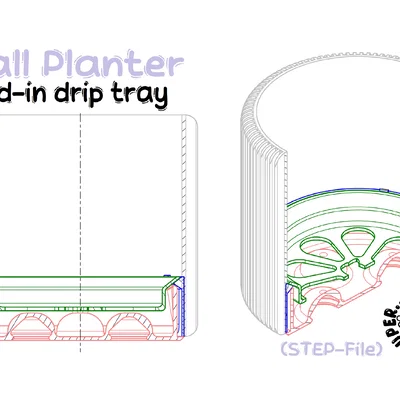 Tự làm Planter (khay hứng nước tích hợp) - file STEP