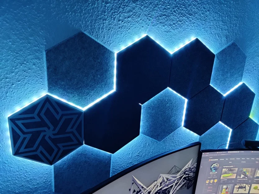 Kênh LED module cho panel lục giác + sleeve Geometry Wall Art - Image 1