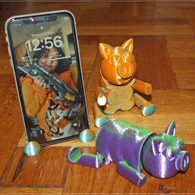 Giá đỡ điện thoại Flexi Pig: Mô hình in 3D chú heo linh hoạt cực xinh