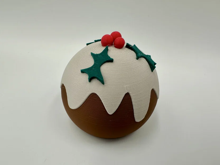 Bánh Pudding Giáng Sinh (Christmas Pudding) – dễ in 3D - Image 1