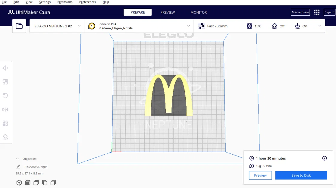 Mô hình logo McDonald's 3D - In ấn dễ dàng không cần support - Image 2