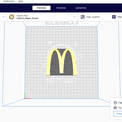 Mô hình logo McDonald's 3D - In ấn dễ dàng không cần support