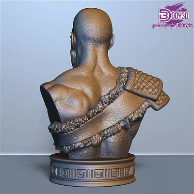 Mô hình tượng bán thân Kratos (God of War) dùng trang trí 3D