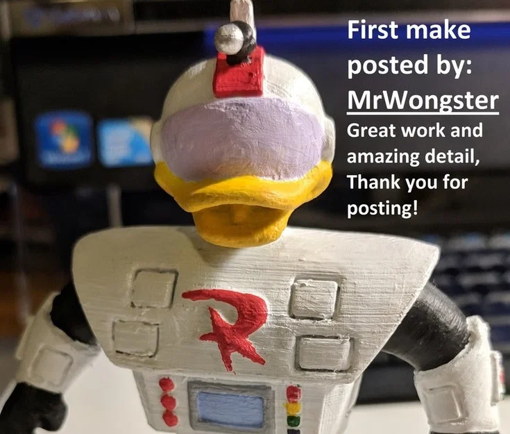 GizmoDuck! – Mô hình RoboDuck tạo dáng, đứng vững (STL) - Image 2