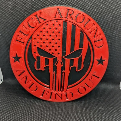 Bảng hiệu trang trí FAFO phong cách Punisher cực ngầu